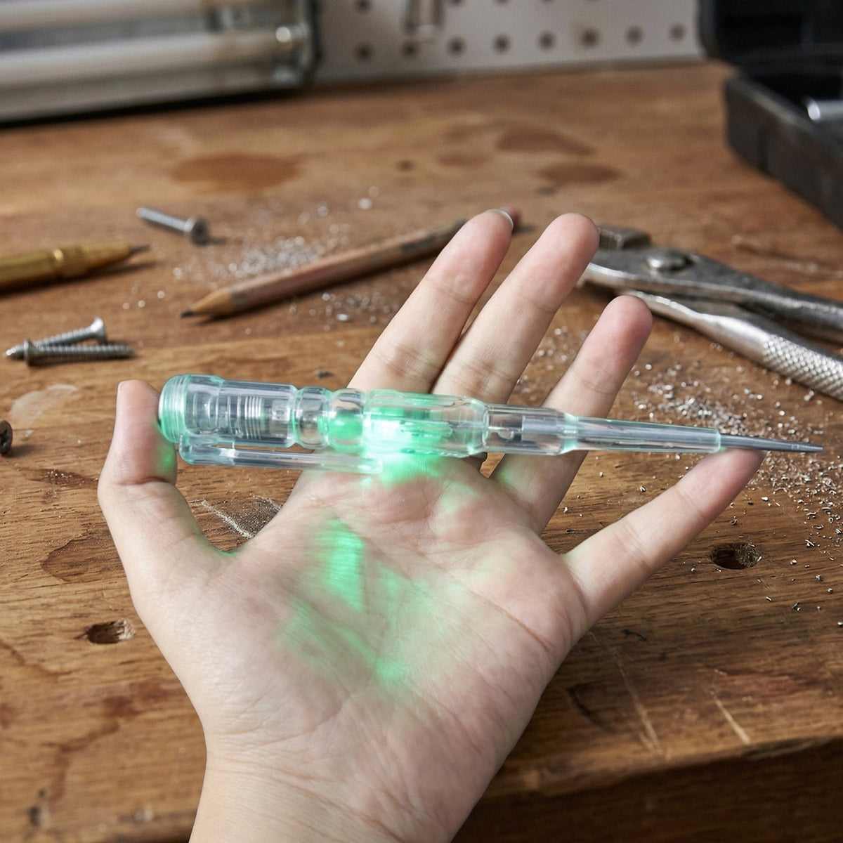Electrical Detector Slotted Screwdriver With Small Batteries (1 Pc)