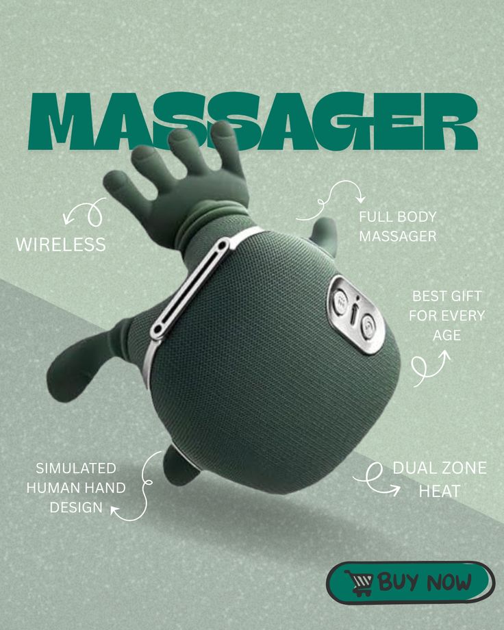 Long Rechargeable Kneading Neck & Shoulder Massager