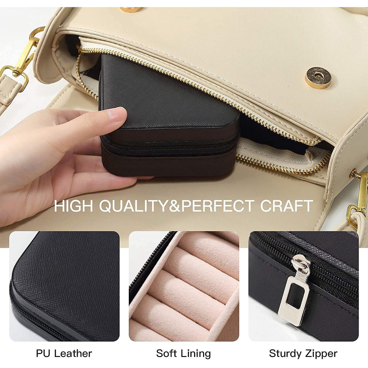 Mini PU Leather jewellery Box for Travel & Storage (1 Pc)