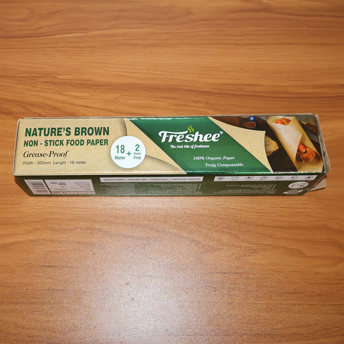 Freshee Nature’s Brown Non-Stick Food Paper 18 Meter + 2 Meter Free (Total 20 Meter)