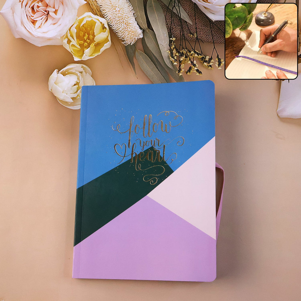 Hardcover Ruled Notebook, Diary & 200 Pages 21x15 cm (1 Pc)