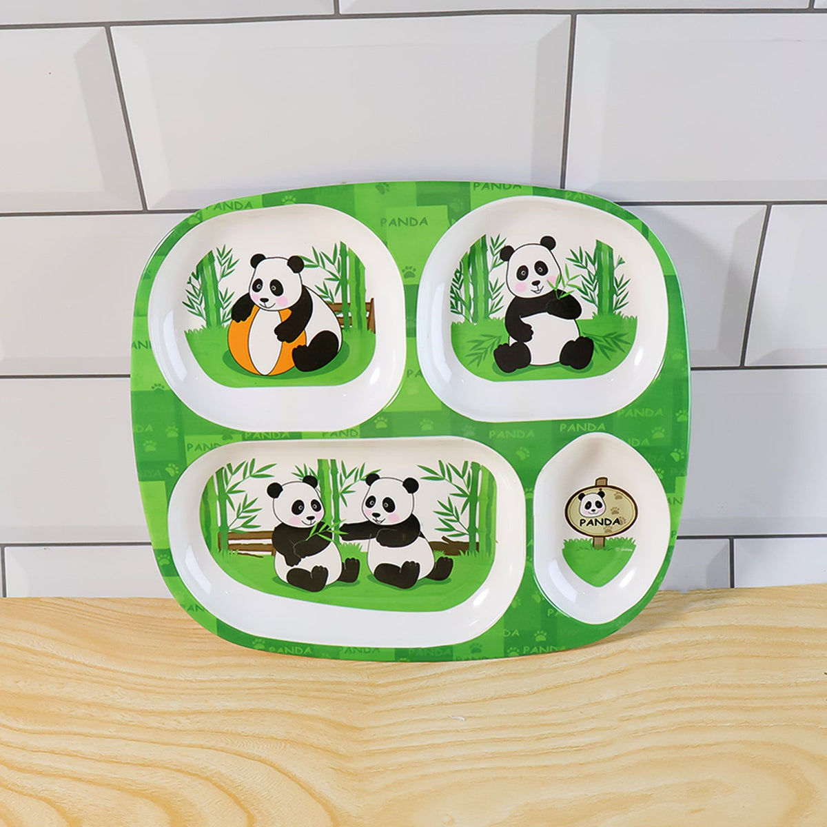 Kids 4-Compartment Melamine Partition Plate (1 Pc / 24×22 Cm)