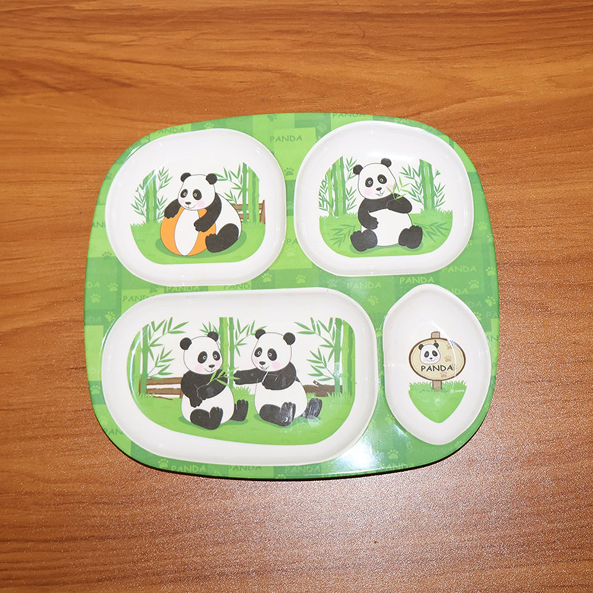 Kids 4-Compartment Melamine Partition Plate (1 Pc / 24×22 Cm)