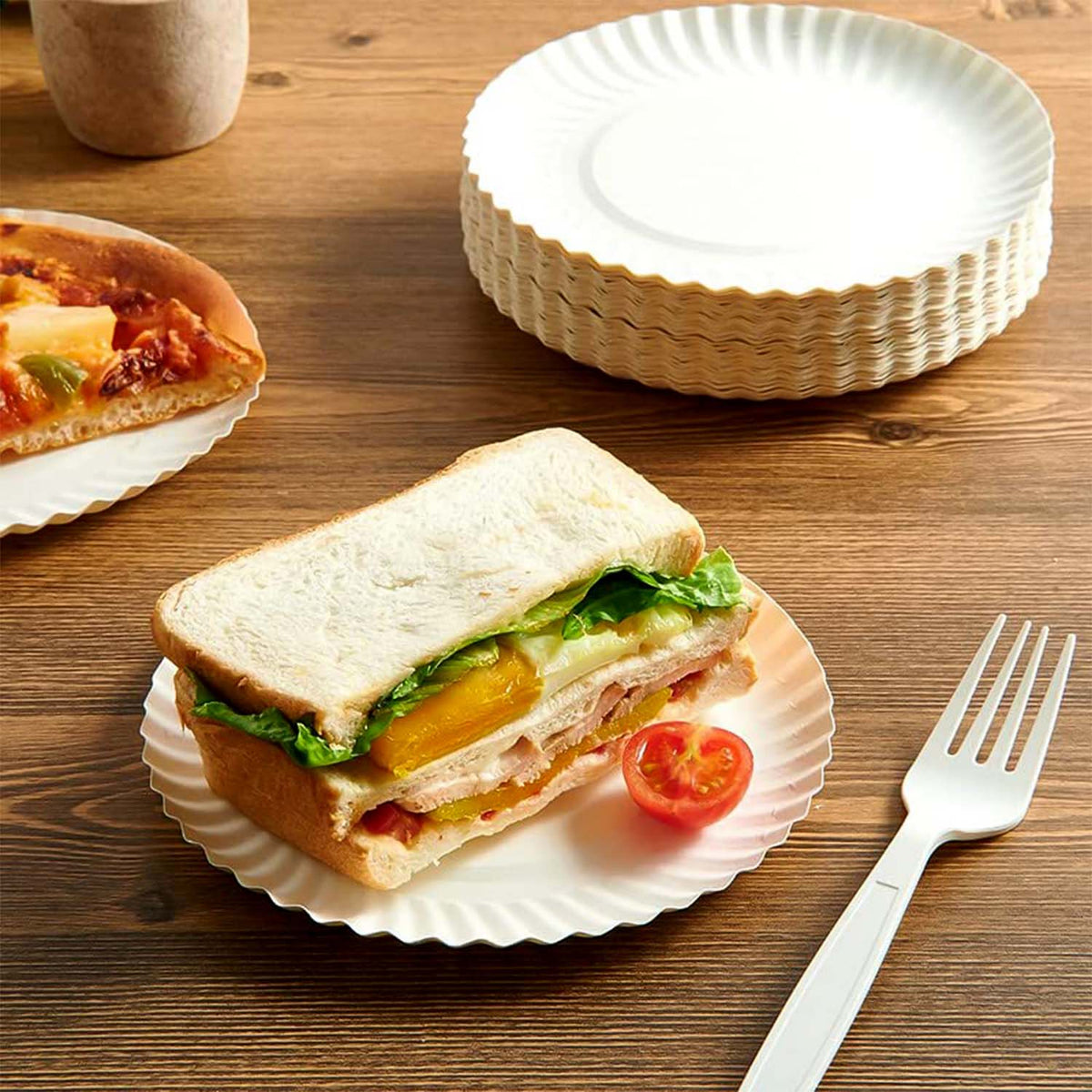 Freshee 7 Inch Round Compostable Paper Plate - 25 Pcs Pack
