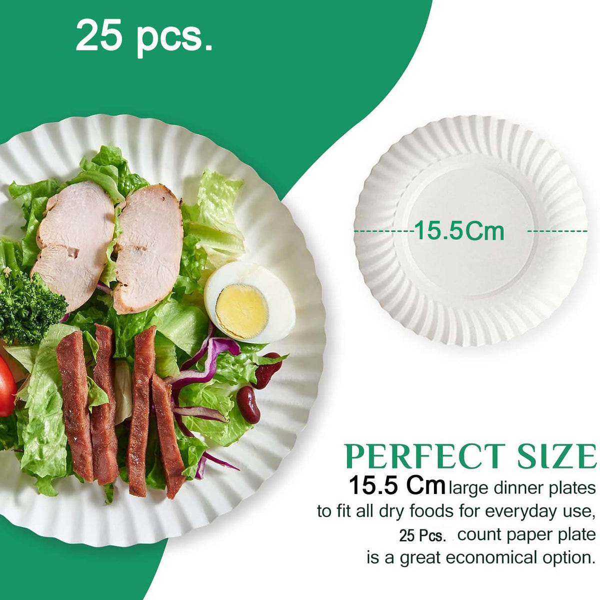 Freshee 7 Inch Round Compostable Paper Plate - 25 Pcs Pack