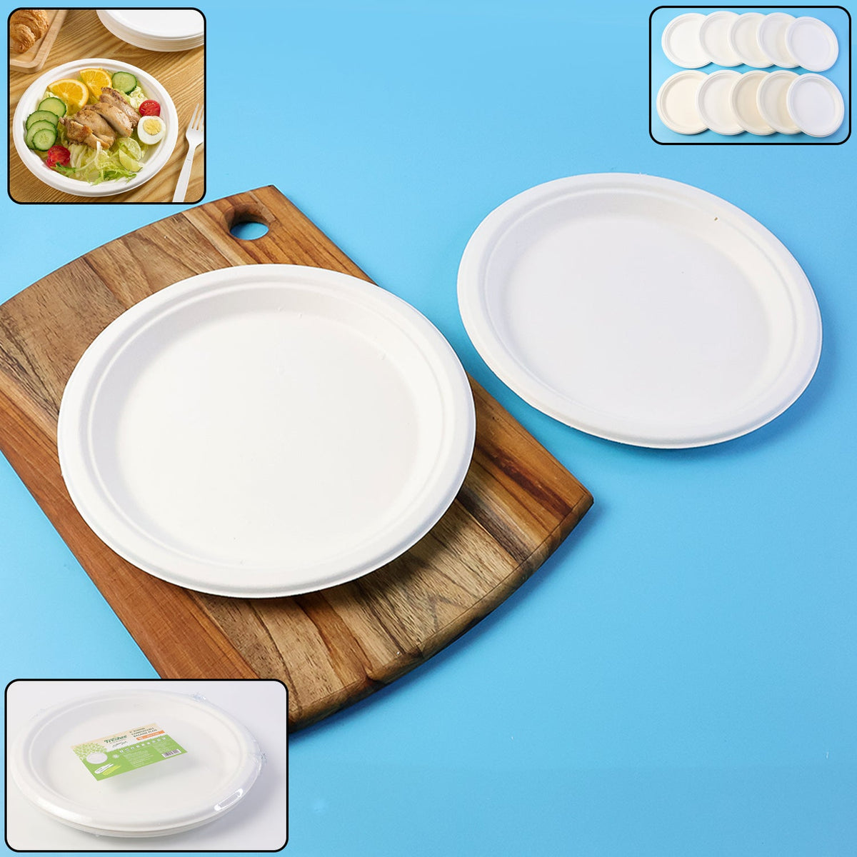 Freshee 9 Inch Compostable Bagasse Plate (10 Pc)
