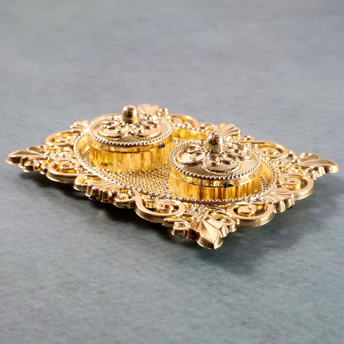 Royal Ornate Oval Pooja Thali - (1 Pc)