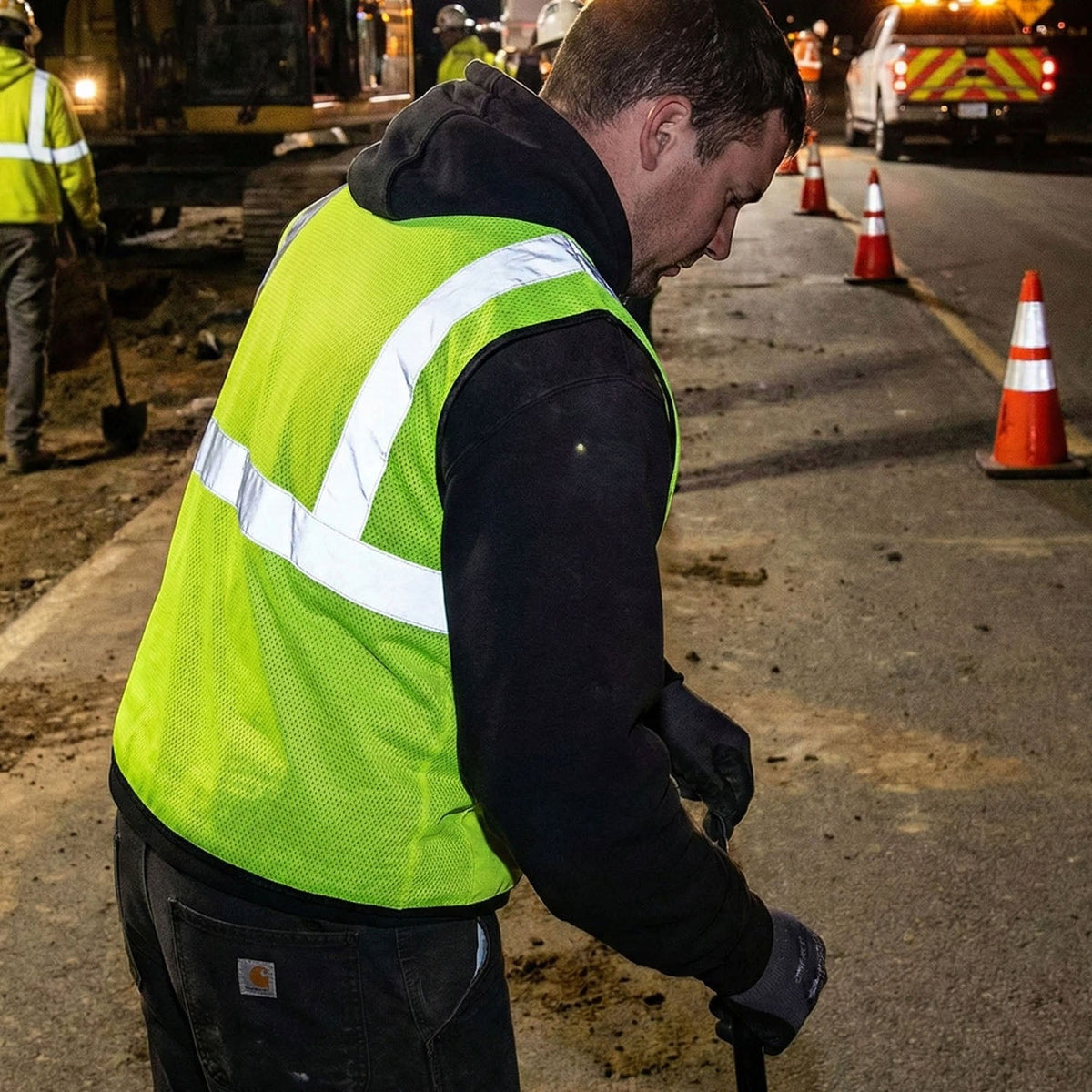Green Safety Jacket for Construction Protection