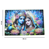 Premium Radha Krishna Decorative Wall Frame Painting (1 Pc, 89x58 Cm)