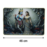 Divine Radha Krishna Flute Art Wall Frame (1 Pc, 45x30 Cm)