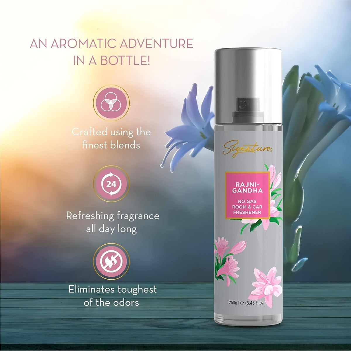 Signature Rajnigandha Room &amp; Car Freshener Spray 250 ML