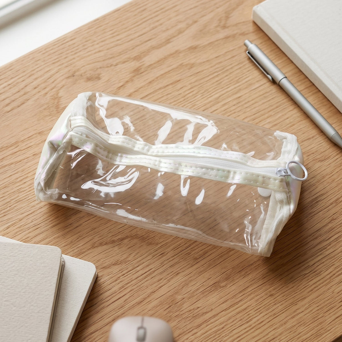 Transparent PVC Pencil Case with Zipper Closure (1 Pc)