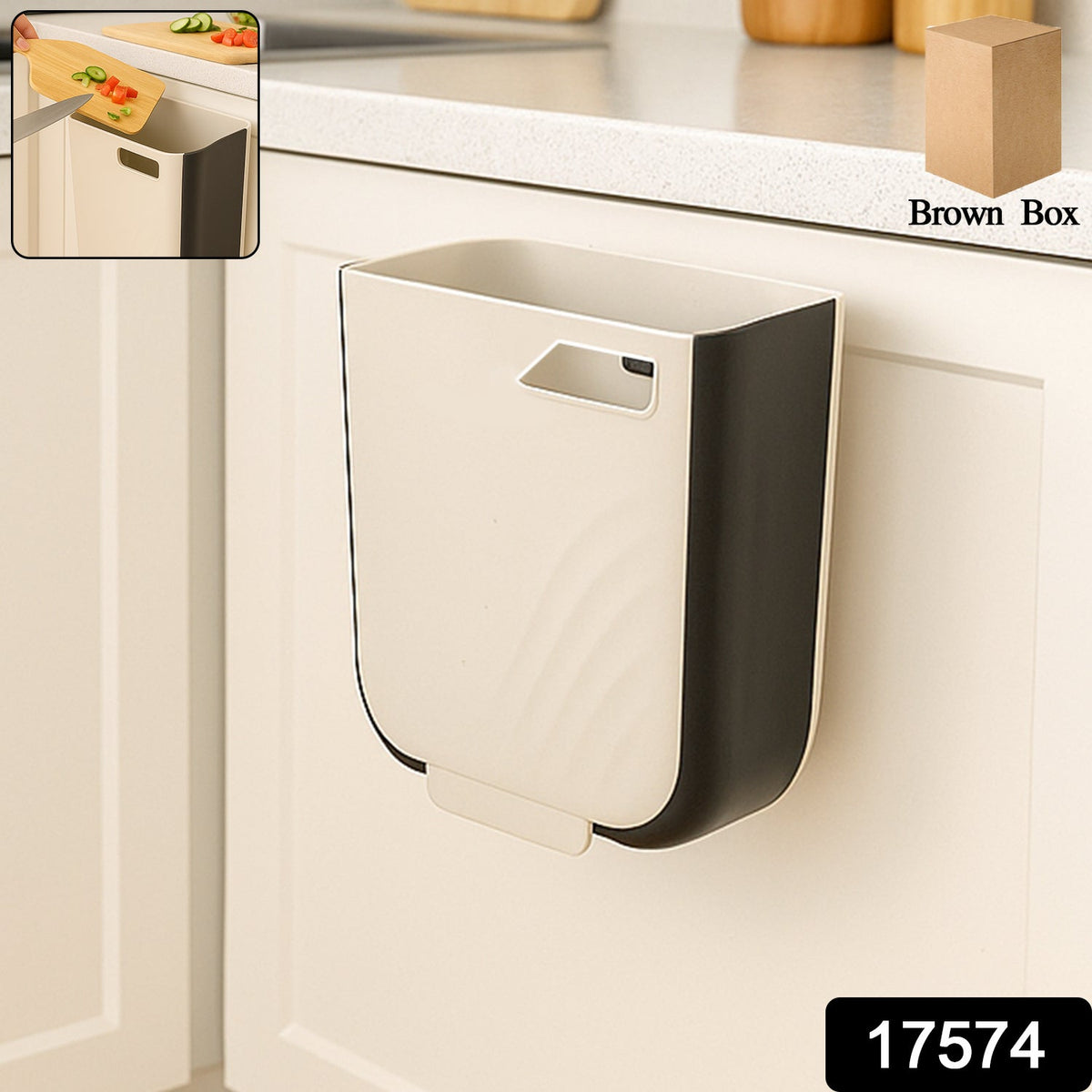 Portable Collapsible Hanging Trash Can for Kitchen & Car