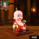 Solar Power Moving Head Buddha Statue Car Ornament (1 Pc / Mix Color)