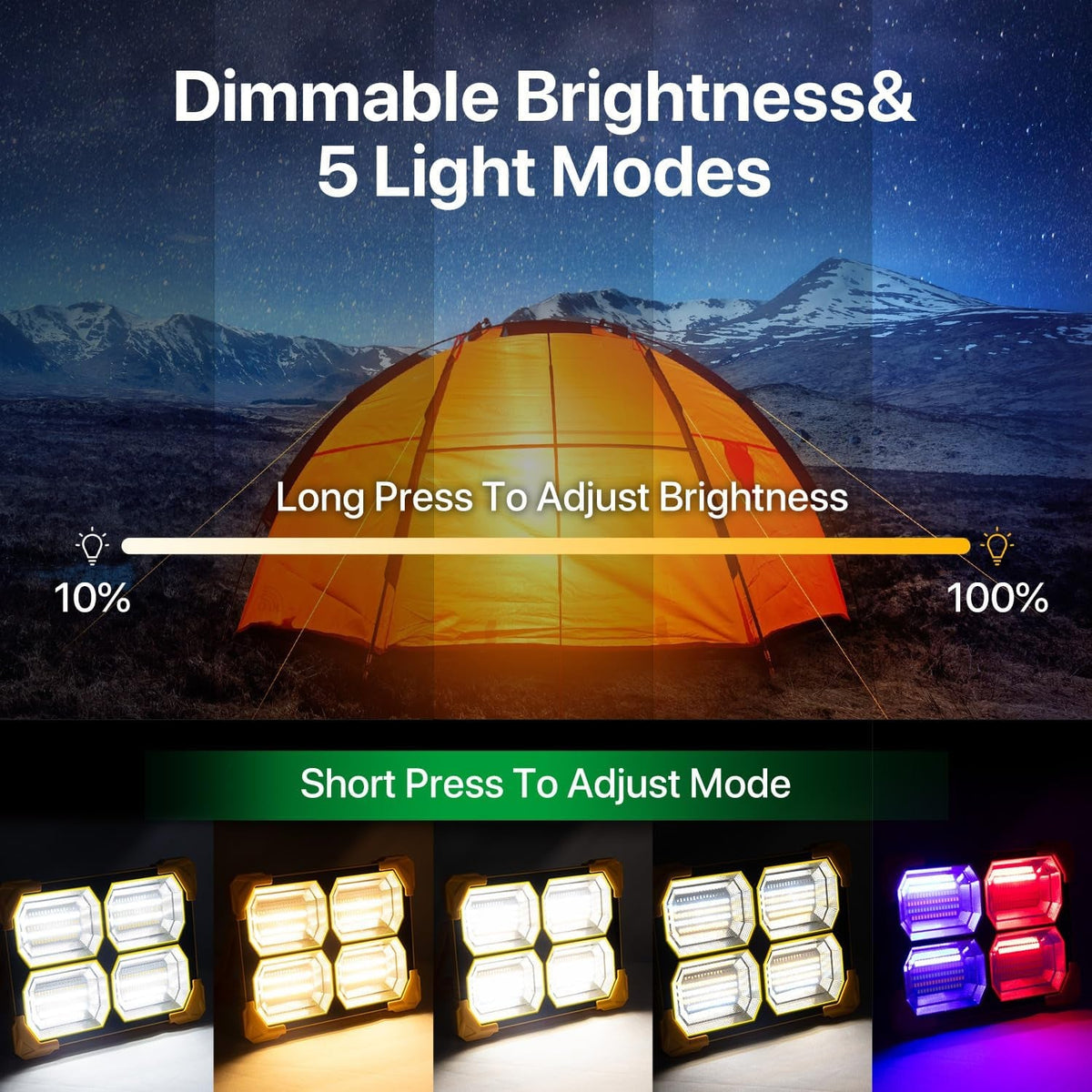 High Power Solar LED Flood Light (1 Pc, 2400mAh)