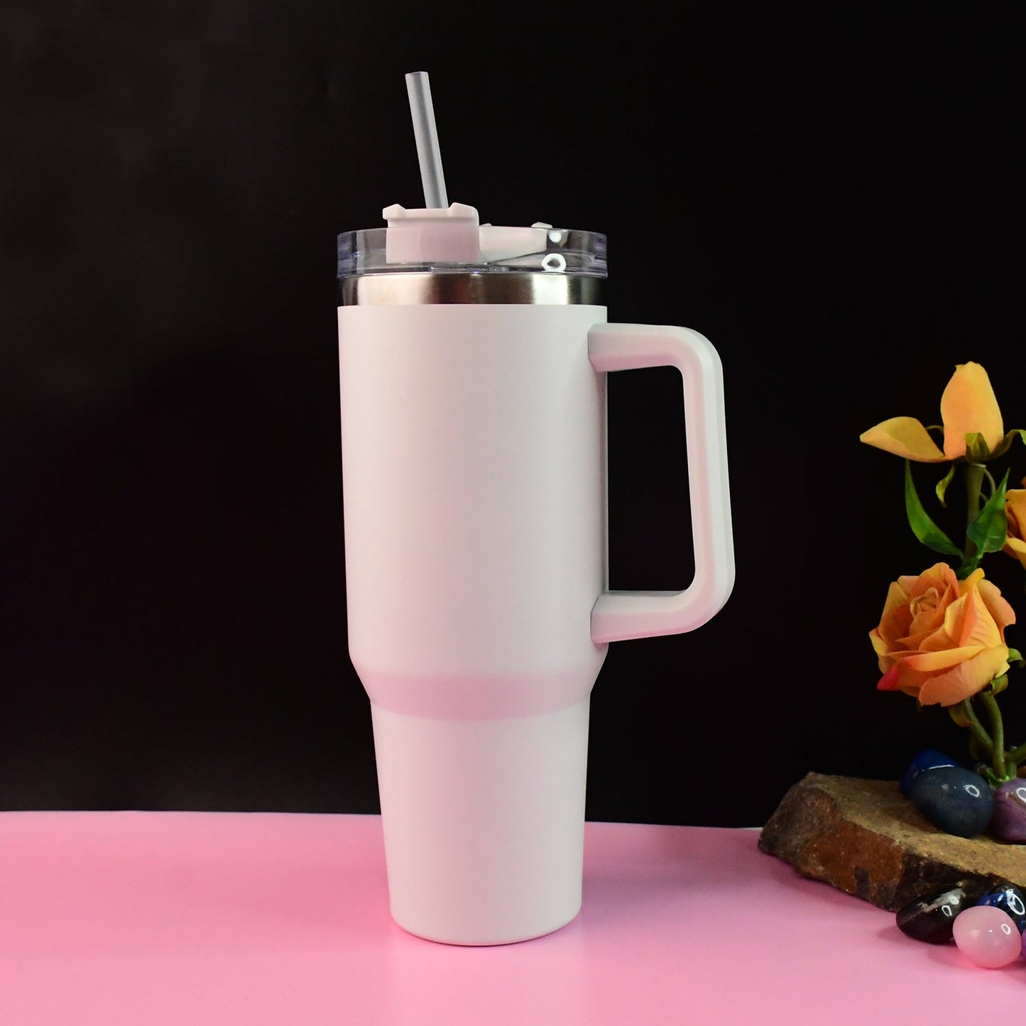 890 ML Insulated Stainless-Steel Travel Tumbler White Color (1 Pc )