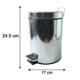 Premium Stainless Steel Pedal Dustbin with Close Lid (1 Pc,3 Ltr)