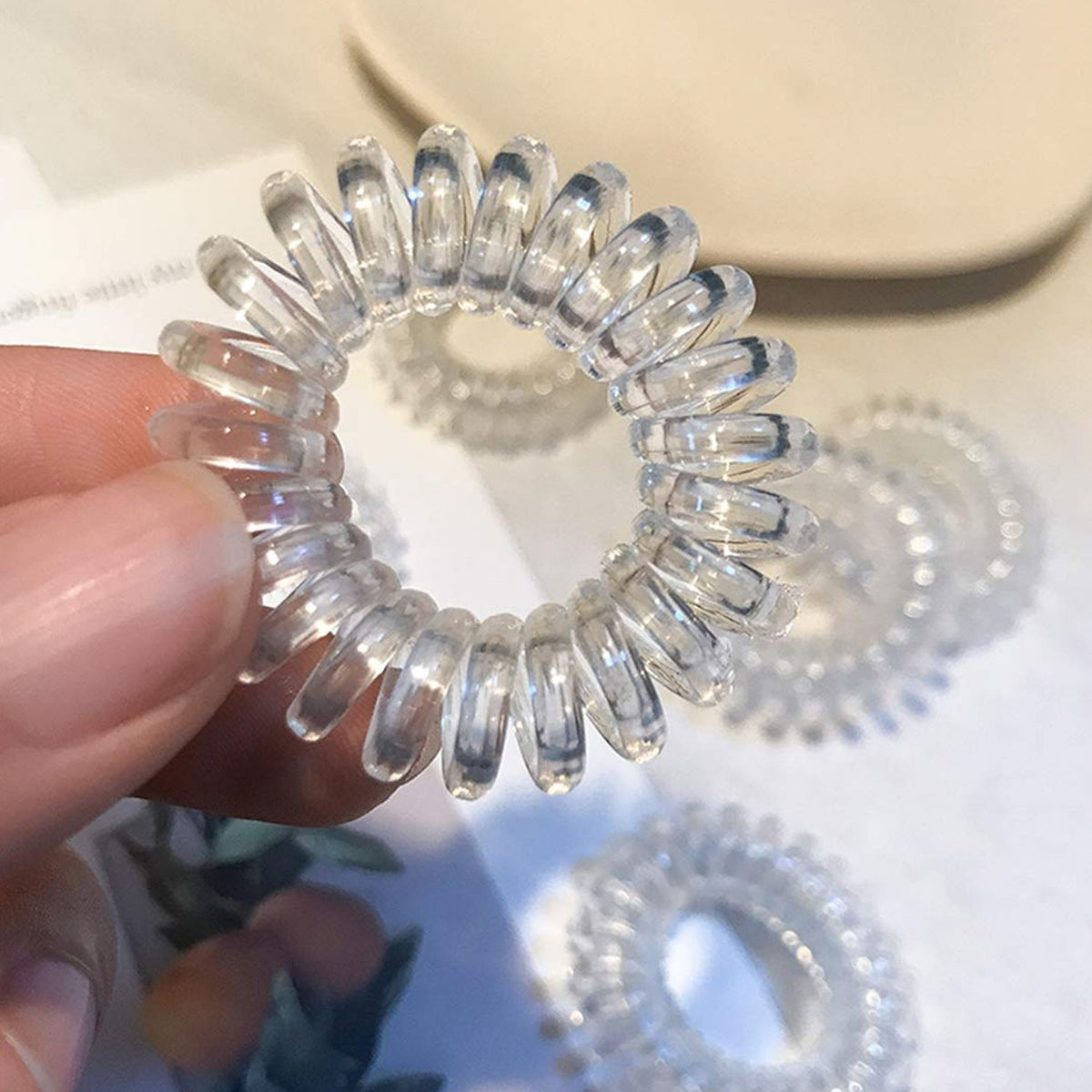 strong transparent hair ties
