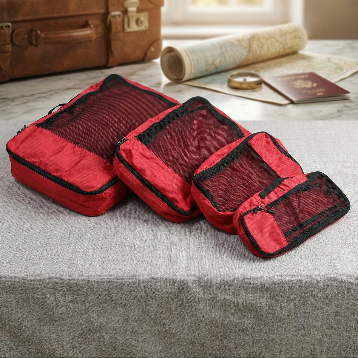 4 In 1 Travel Organizer Packing Cubes Bag Set (4 Pc Set)