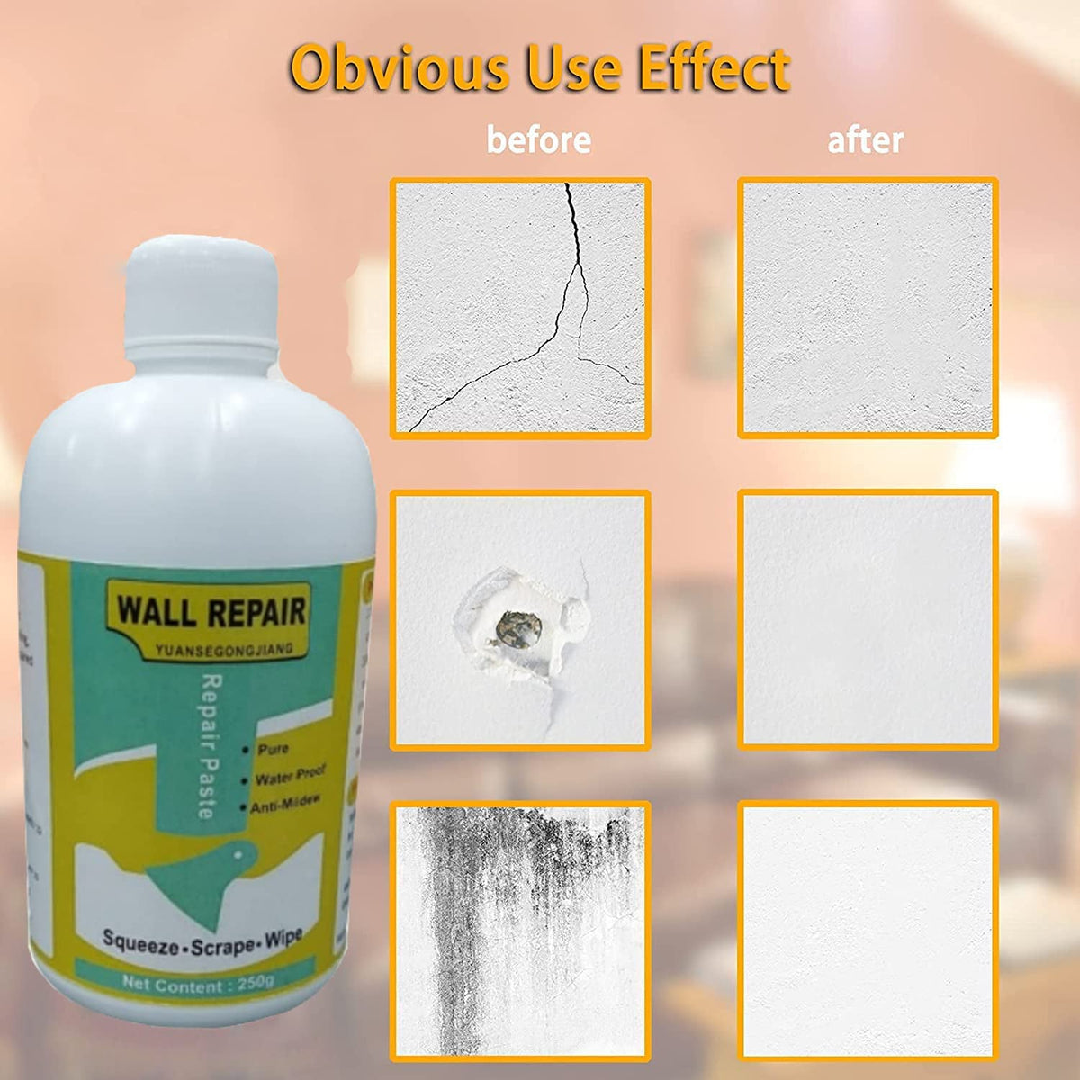 Wall Crack Repair Cream with Scraper - (Set)