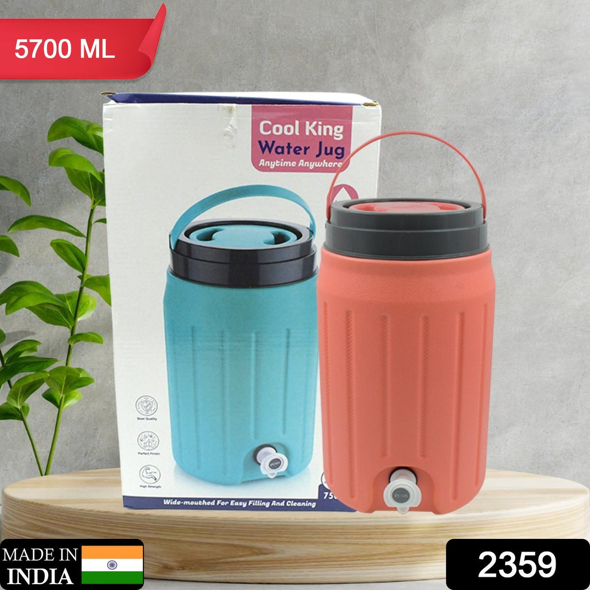 Insulated Water Jug with Tap (5700ml): Leakproof, Travel Cooler