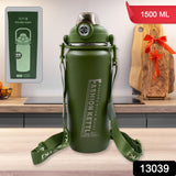 Stainless Steel Water Vacuum Insulated Bottle With Straw (1500ML, Mix Color)