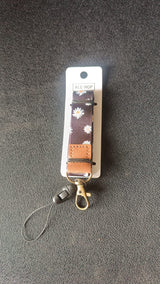 Floral Print Neck Lanyard Strap with Clip Hook & Mobile String (1 Pc)