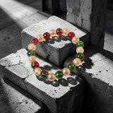 Multicolor Glossy Bead Stretch Bracelet  (1 Pc)