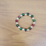 Multicolor Glossy Bead Stretch Bracelet  (1 Pc)