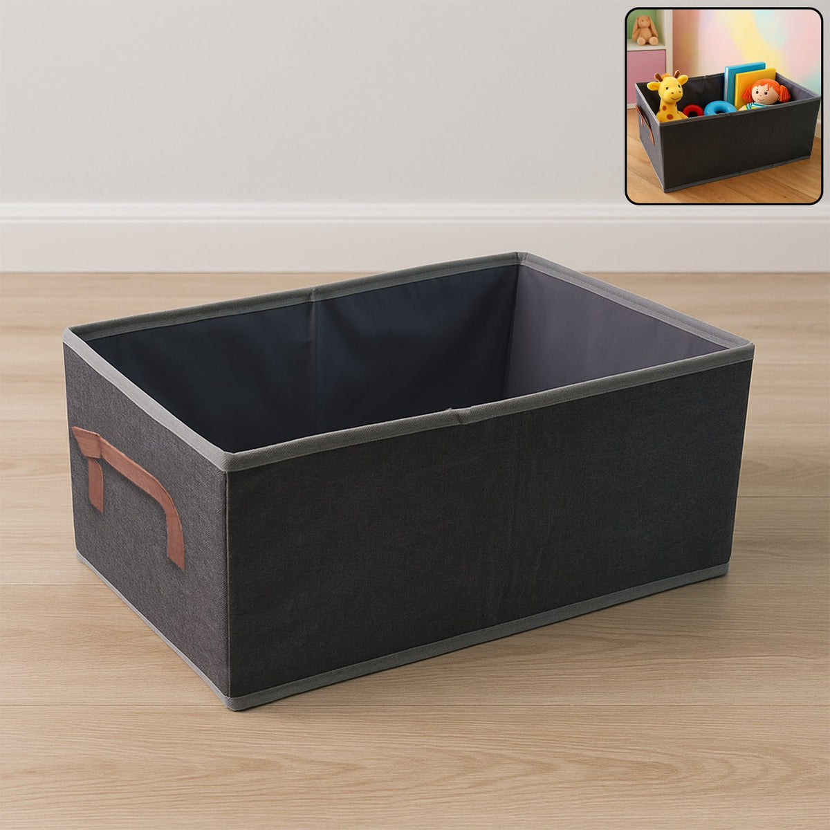 Foldable Rectangular Storage Box with Handle (46x28 cm / 1 Pc)
