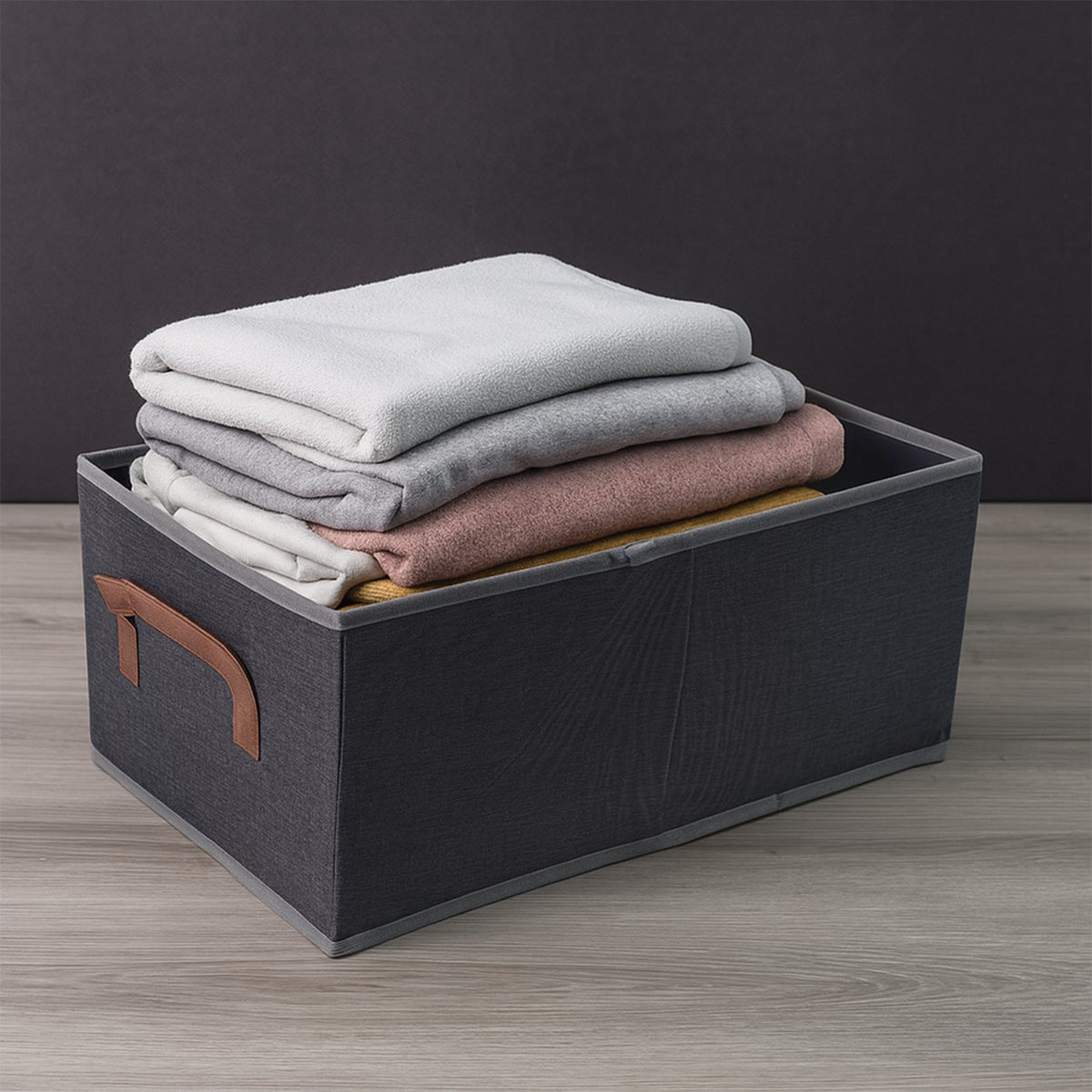 Foldable Rectangular Storage Box with Handle (46x28 cm / 1 Pc)