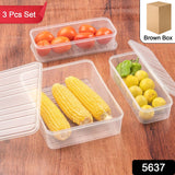 Plastic Food Storage Container for Fridge, fridge storage boxes with Lid Stackable Fridge Storage Containers freeze organizer items and storage, vegetable storage box for fridge, (3 Pcs set)