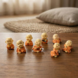 Adorable Mini Monk Buddha Idol Set (8 Pc)