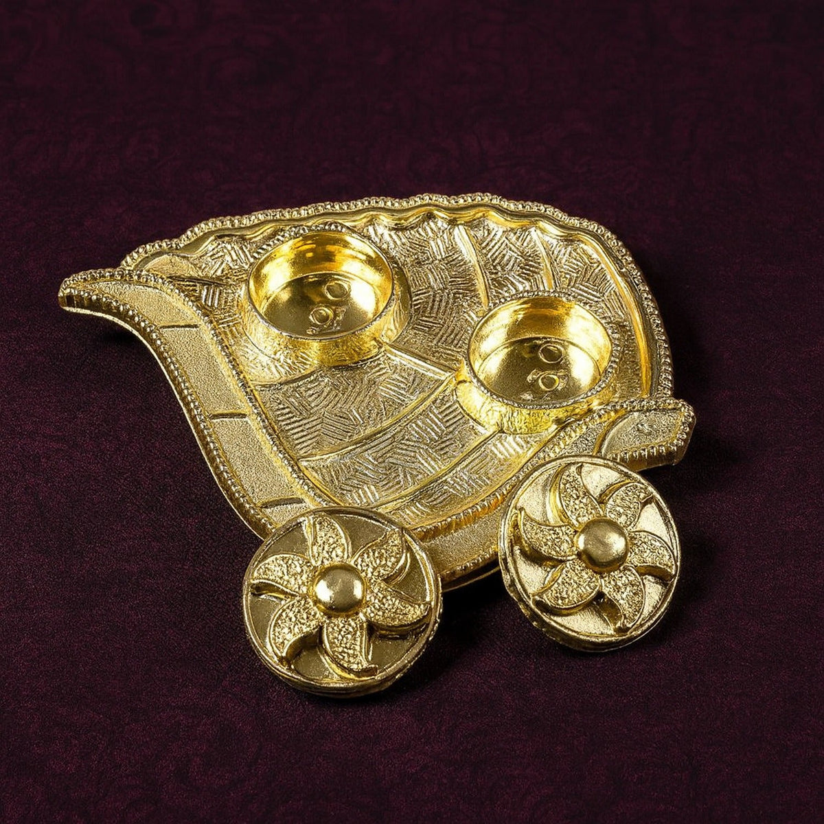 Leaf-Shaped Decorative Pooja Thali - (1 Pc)