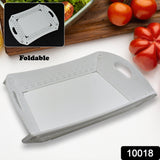 Foldable Plastic Serving Tray - Portable with Handle for Kitchen & Dining (1pc)