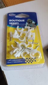 Wire Wall Clips, Plastic Cable Clips Round Wire Pins with Steel Nail (20 Pcs Set)