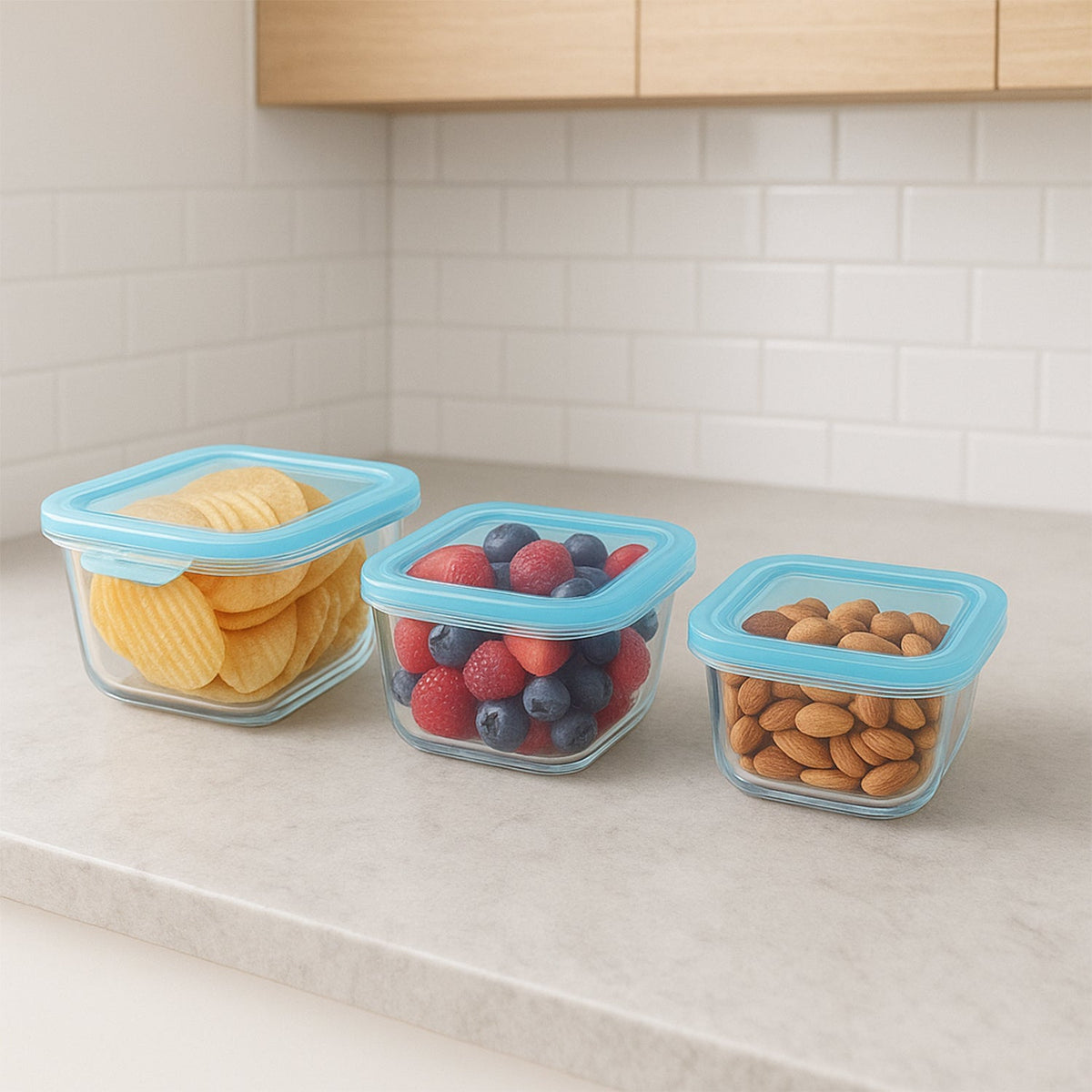 Transparent Glass Food Containers