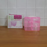 3-Tier Transparent Craft Storage Box with 18 Adjustable Compartments