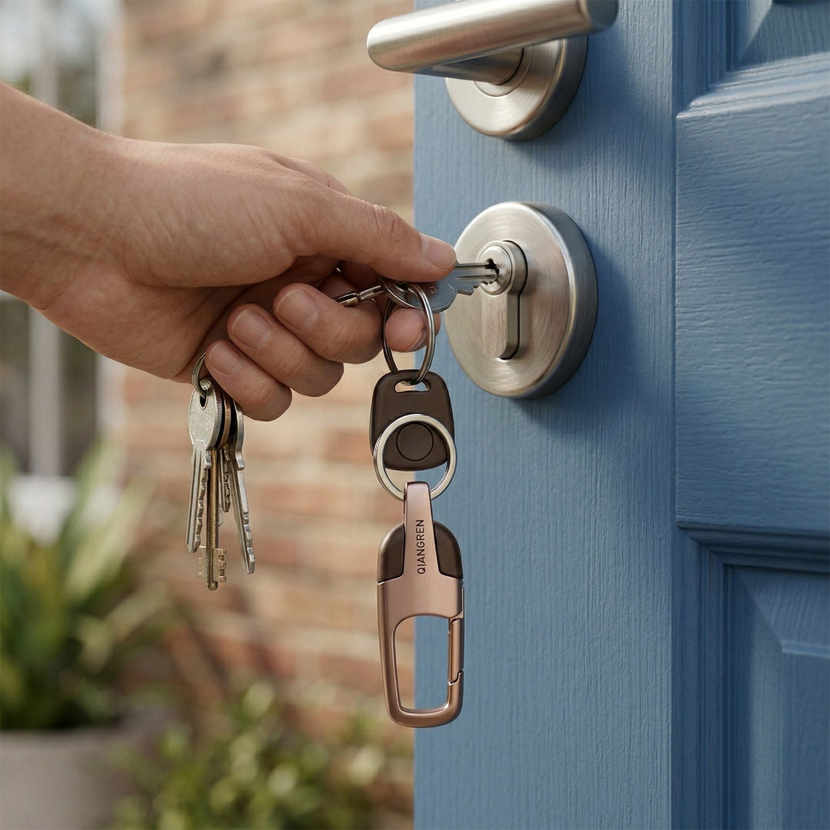 Premium Metal Key Holder with Secure and Stylish Keychain (1 Pc)