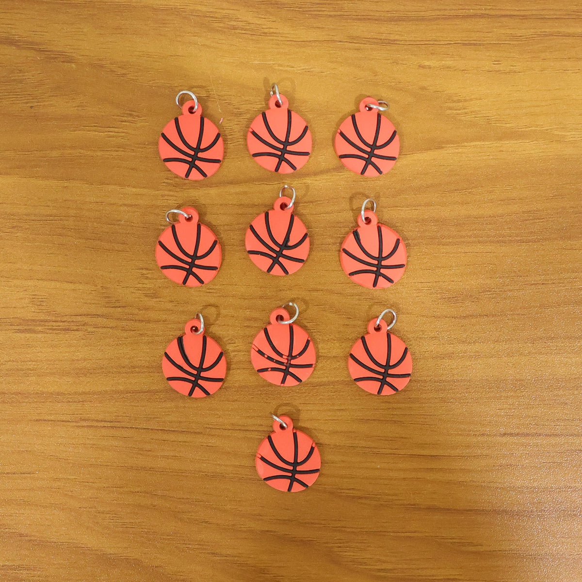 Basketball Design Bag Charm Keychain Set (10 Pc)