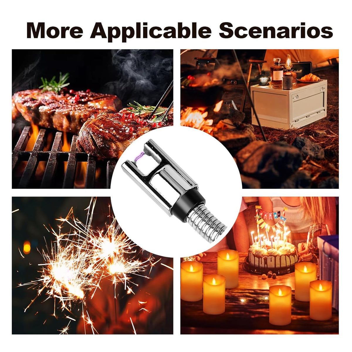 Metal Rechargeable Electric Arc Lighter with Flexible Neck (1 Pc)