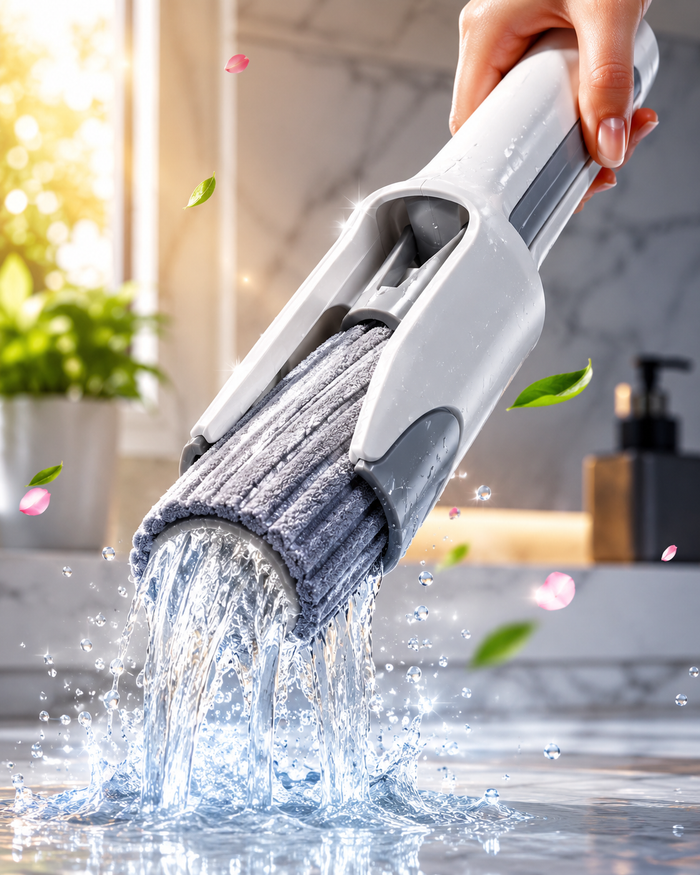 Portable Self-Squeeze Mini Mop – Strong Absorbent Mop for Bathroom & Kitchen