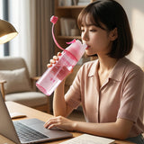 Plastic Sports Water Bottle – Dual Function with Built-In Mist Spray (600 ML)