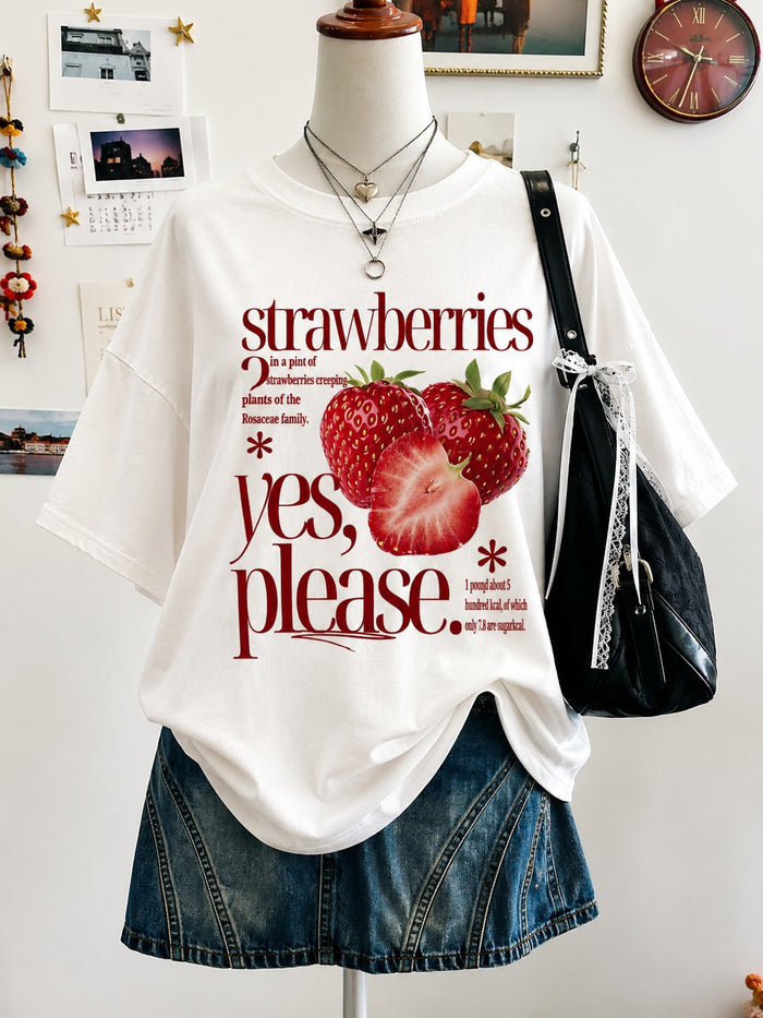 Unisex Terry Oversized Tee strawberry
