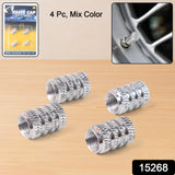 Tire Valve Stem Caps Fit 4pcs Silver
