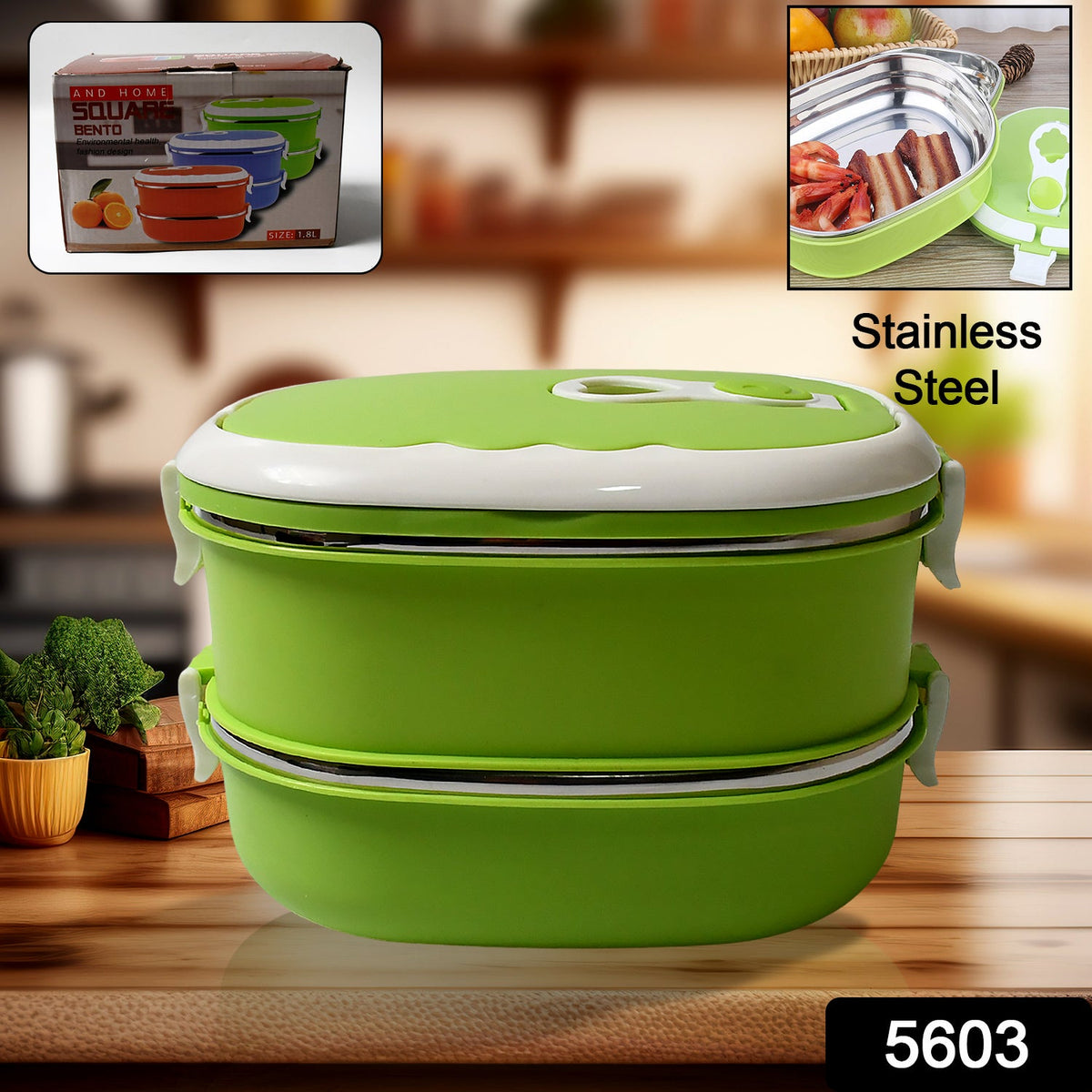Lunch Box 900/1800ml Stainless Steel Kitchen Insulated Thermal Lunch Box