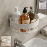 Self-Adhesive Corner Bathroom Shelf with Fast-Drain Holes (1 Pc)