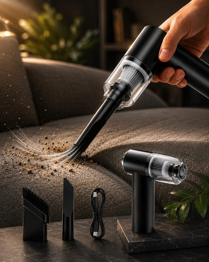 2 in 1 Wireless Vacuum Cleaner – 120W Handheld USB Rechargeable for Home & Car (1 Pc)
