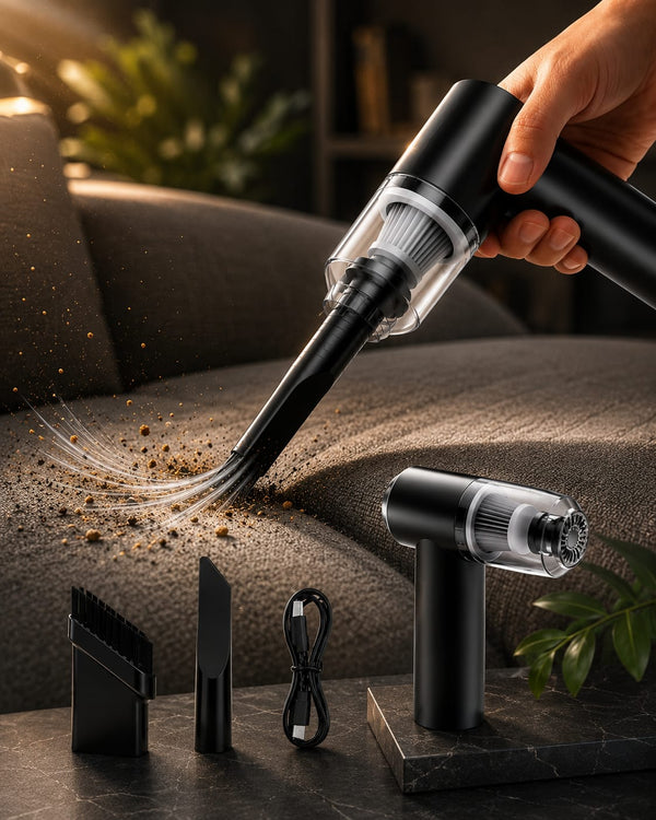 2 in 1 Wireless Vacuum Cleaner – 120W Handheld USB Rechargeable for Home & Car (1 Pc)